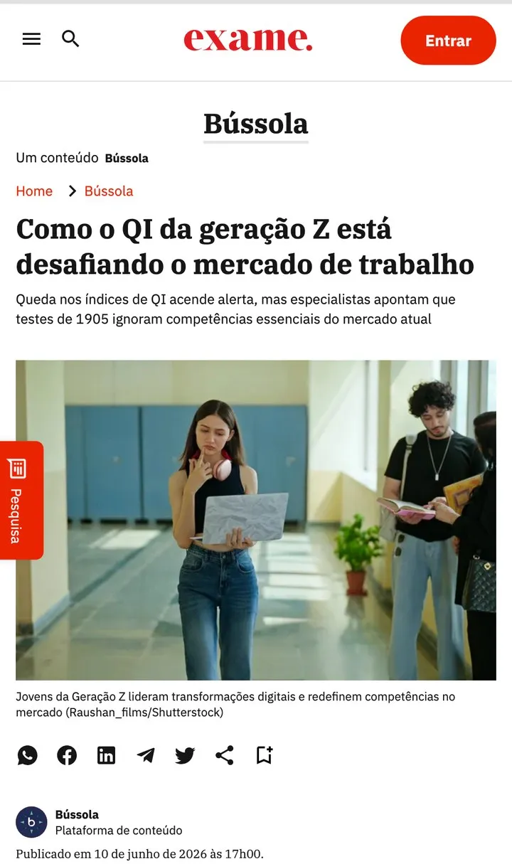 Matéria na EXAME com cliente da EngajaTech